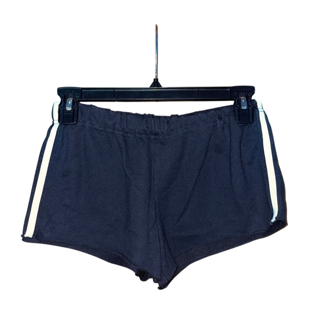 Striped Black Shorts With White Stripes - Size S